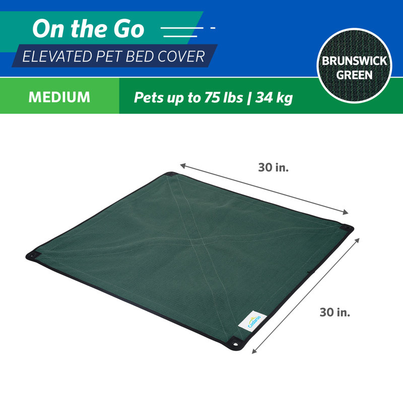 Outdoor Pet Bed Cover, Medium (30" H x 30" W x 1.2" D), Brunswick Green