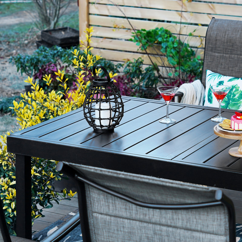 Leonard 8 - Person Patio Dining Set with Extendable Rectangular Table , Cushions Included