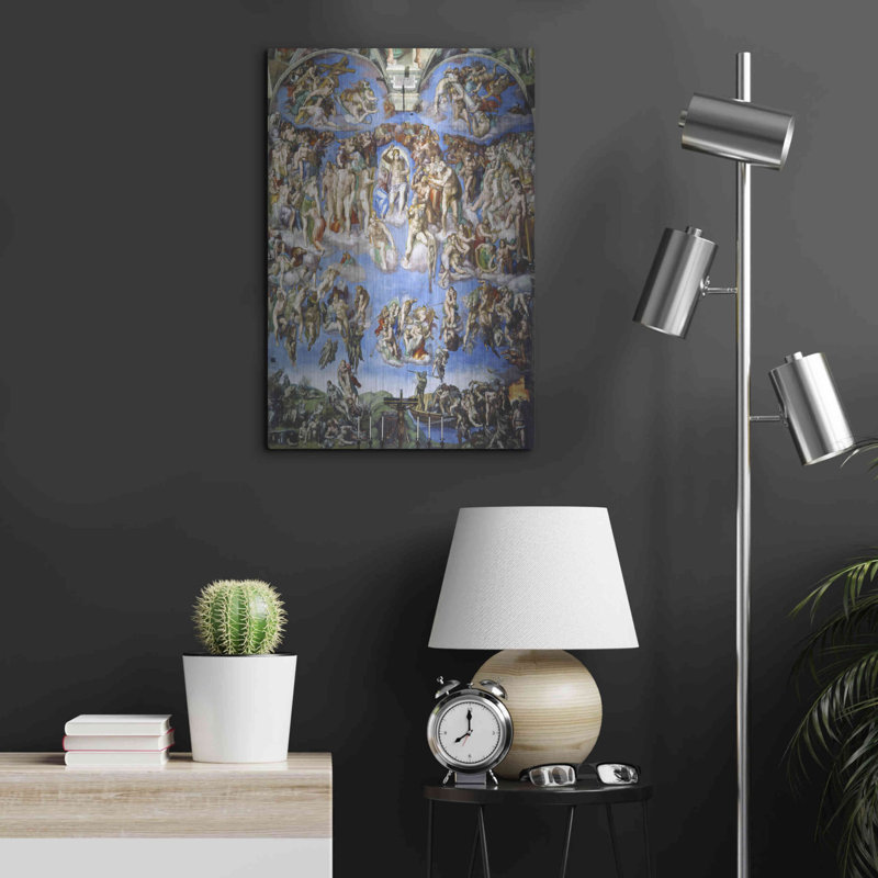 «The Last Judgement» par Michelangelo, art mural en métal, H 24 po x l 16 po