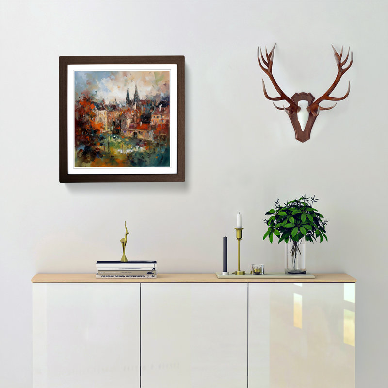 Single Picture Frame Print on Wood, Walnut