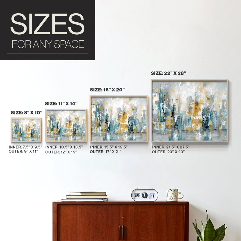 City Views II -Framed Print - Restickable, Natural, 11" H x 14" W