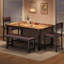 Ensemble de table de salle à manger 4 pièces, table de salle à manger en bois avec 2 chaises rembourrées et banc, ensemble de table de salle à manger peu encombrant pour la cuisine, la salle à manger, les appartements et les petits espaces-982980886