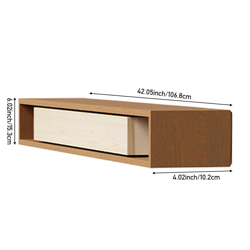 Wood Floating Shelf, 15.3cm H x 106.8cm W x 10.2cm D