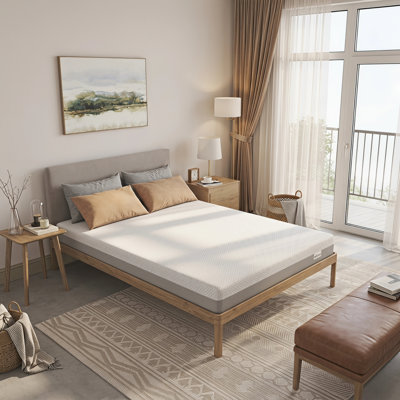 Matelas en mousse à mémoire de forme mi-ferme 6/8 pouces avec housse en tissu respirant