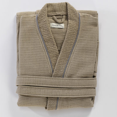 Hammd 100% Cotton Waffle Gender Neutral Mid-Calf Bathrobe with Pockets