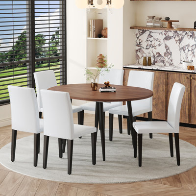 Ensemble de table de salle à manger extensible de 42 à 54 po avec chaises rembourrées confortables