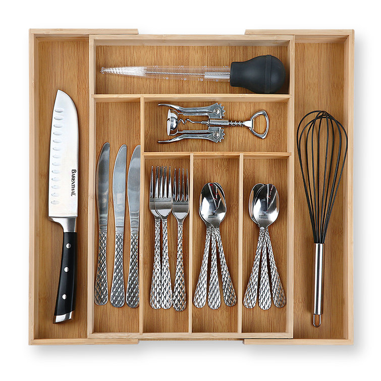 49-Piece Silverware Set with Flatware Drawer Organizer - Durable Stainless  Steel, by My Tendo Store