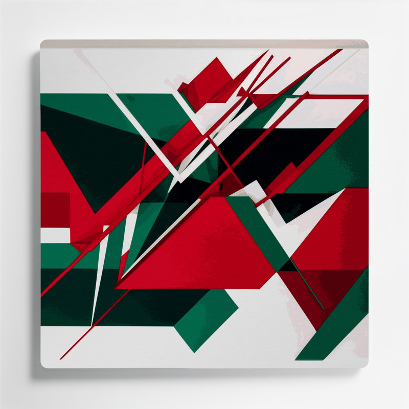 «Geometric Abstraction 39», art mural gris en métal, H 8 po x l 8 po