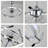 Ludovico 24" DIY Shape Adjustable Ceiling Fan with Lights Remote and APP Control-2035318130