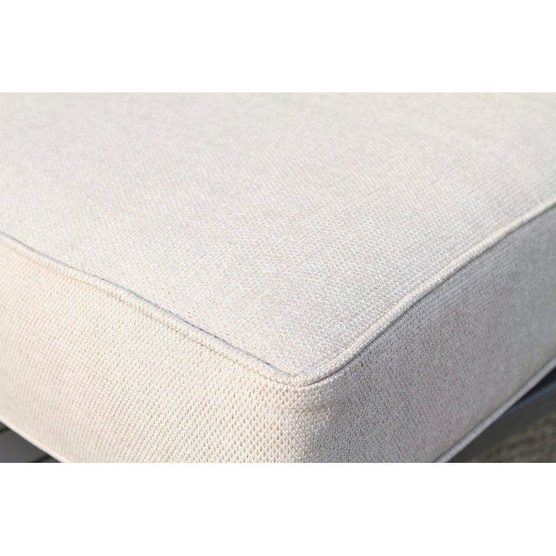 Repose-pieds d'extérieur avec coussin entièrement assemblé, Gris