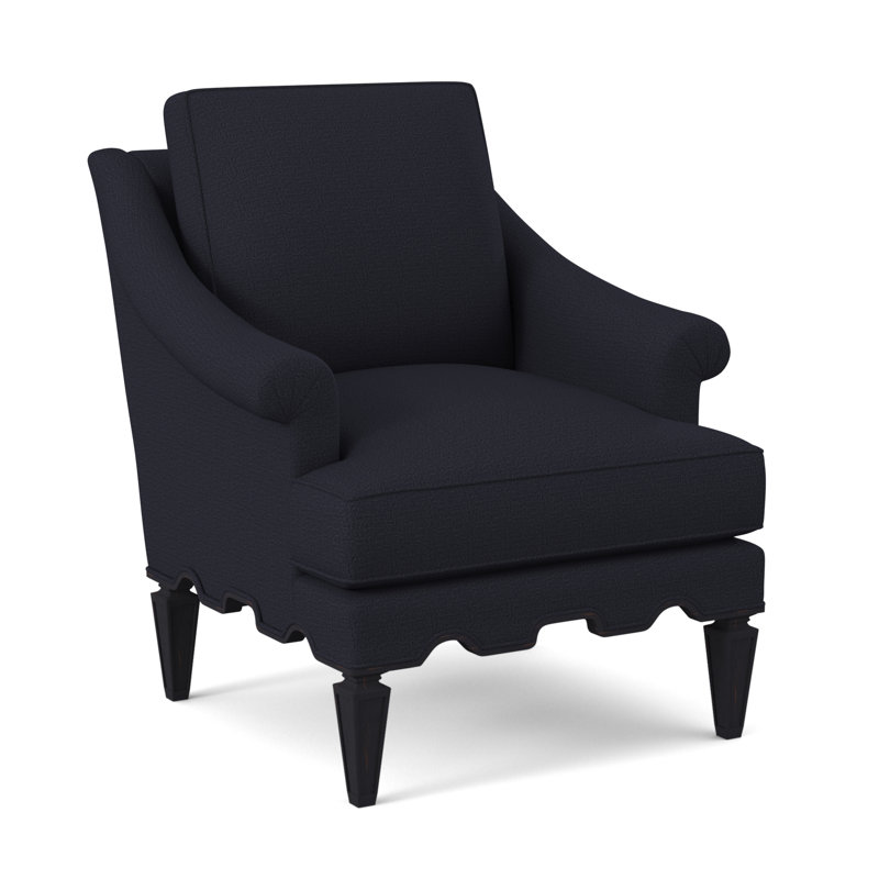 Chaise Palm Beach, Ébène rétro, 100% polyester bleu marine de Venise