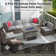 6 - Person Outdoor Seating Group with 44 Inch Fireplace Table, Patio Sectional Sofa Set 