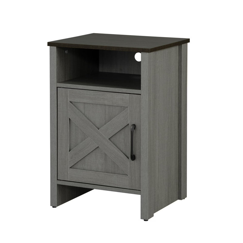 Garibaldi Rustic Farmhouse Side Table - Gray