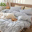 Ensemble de housse de couette à rayures 100% coton lavé MooMee-111721001-112681251