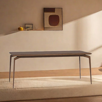 Modern Minimalist Long Solid Wood Dining Table