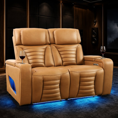 Siège de cinéma maison Zero Gravity avec appui-tête électrique, canapé inclinable électrique surdimensionné avec lumières à DEL de 7 couleurs, porte-gobelets rabattables et rangement d'accoudoirs pour le cinéma maison, véhicule récréatif