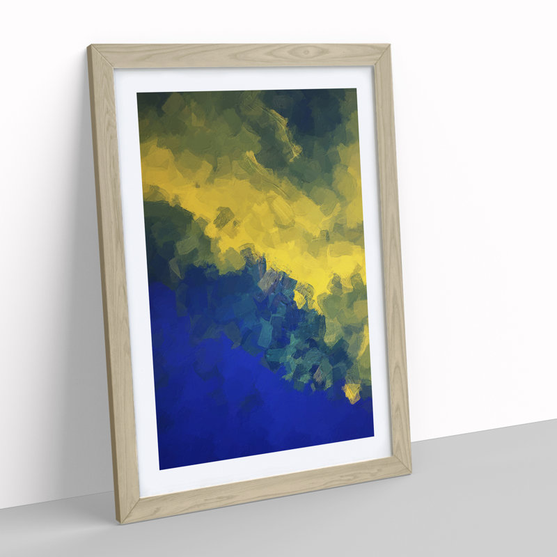Symphony Abstract - Single Picture Frame Painting, 34cm H x 25cm W x 2cm D, Oak Framed