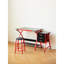 Table à dessin avec tabouret en rouge vermillon - espace de travail spacieux, 3 tiroirs de rangement, inclinaison réglable de 75 degrés, structure stable et rangement de tiroir non tissé, fabrication de bureau