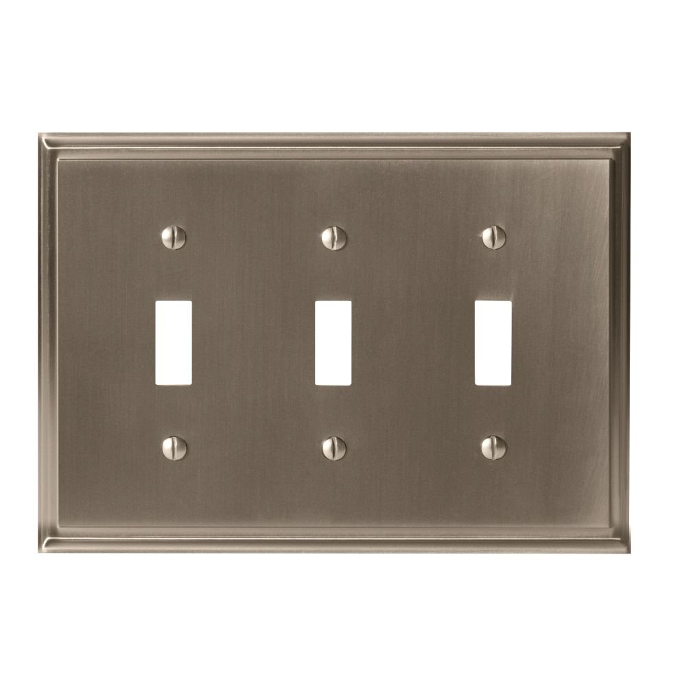 Mulholland 3-Gang Toggle Light Switch Wall Plate Amerock 