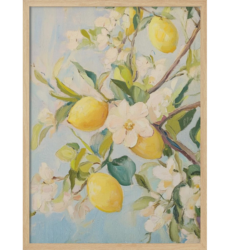 "Lemon Tree", art mural texturé encadré, Beige, H 24 po x l 18 po