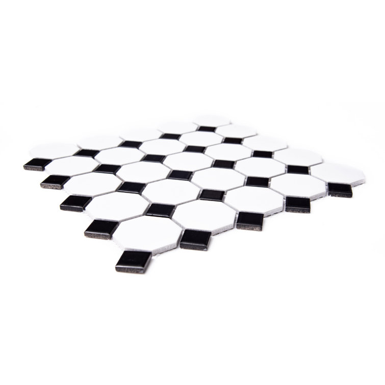 The Tile Life Check 12" x 12" Porcelain Mosaic Tile Sheet