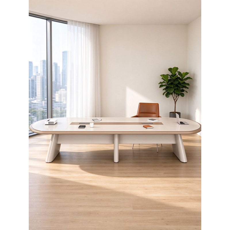 Grande table de conférence en bois laqué de style moderne pour le bureau