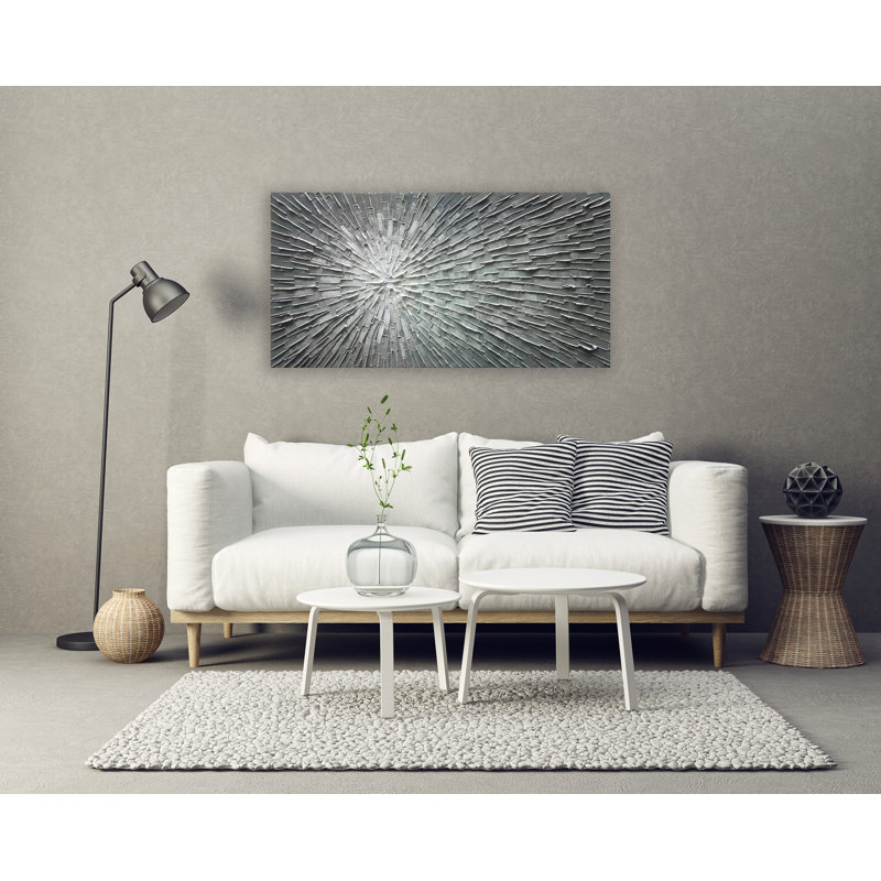 Abstrait - peinture sur toile tendue, H 24 po x l 48 po