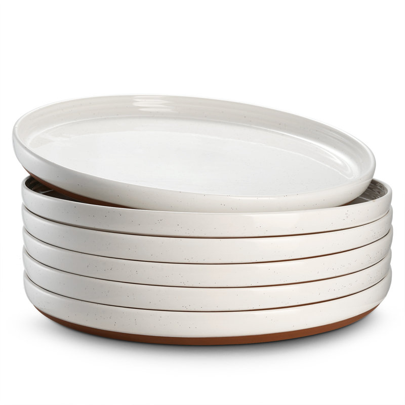  Ensemble d'assiettes à dîner Moon-White (6 pièces)