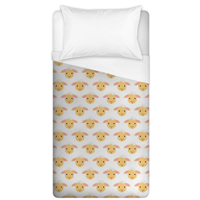 Housse de couette simple Emmett Collection Lamb Face Friend