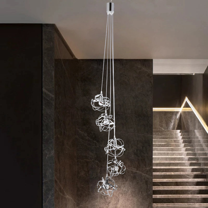 Luminaire suspendu géométrique à 5 lumières Ahriyah