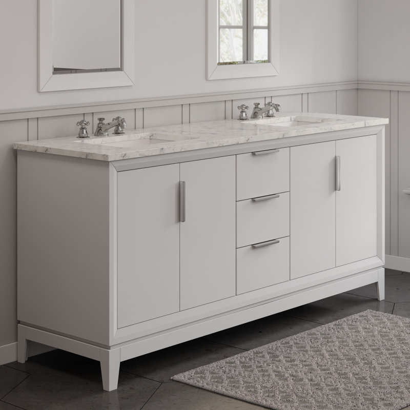 Elizabeth 72'' W Double Vanity, White