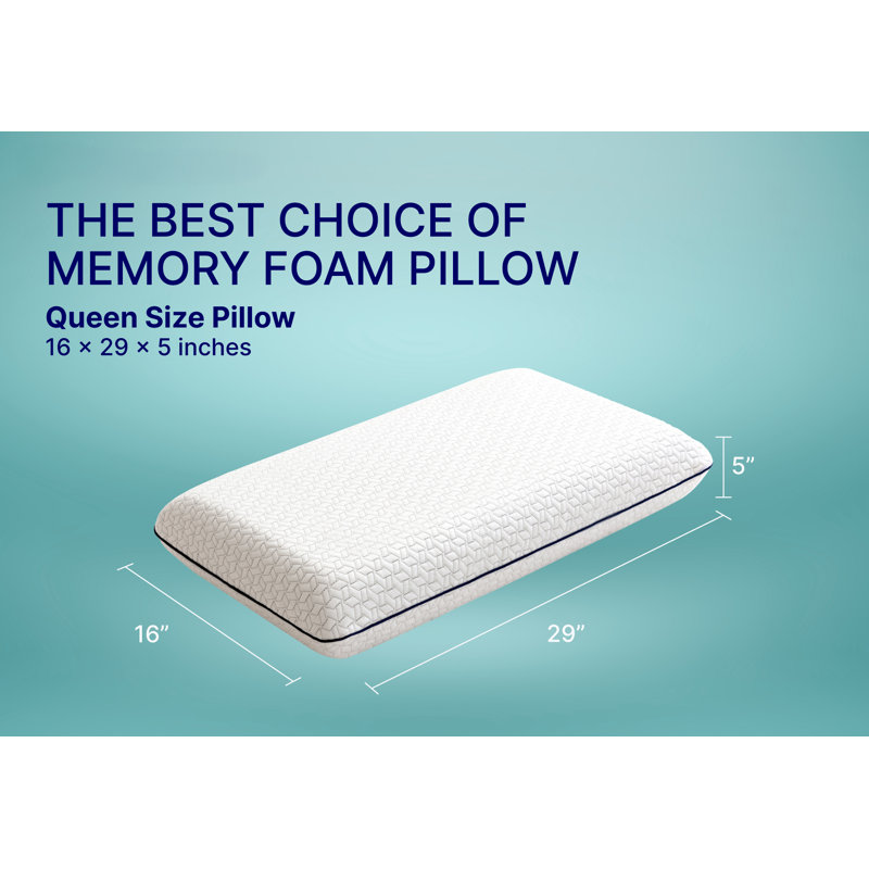 Aphrodite Queen Size 2-Pack Gel Memory Foam Pillows – Cooling, Luxury Comfort, Washable Cover, Medium Firm, Queen