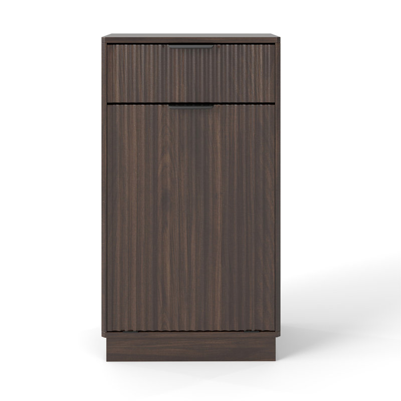 Armoire à poubelle inclinable en bois 10 gallons Woodgrain, Noyer