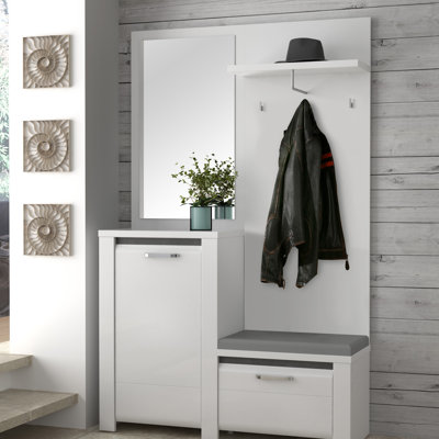 Aaru Hall Tree 125cm Wide with Bench and Shoe Storage