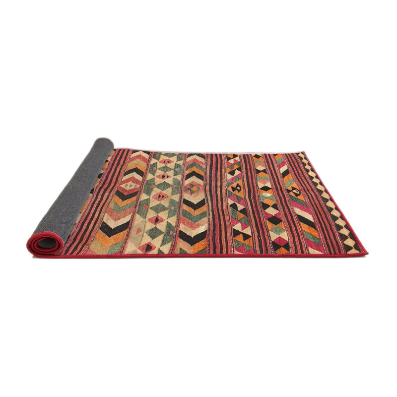 Tapis contemporain beige / rose clair / ivoire, Rond 3 pi