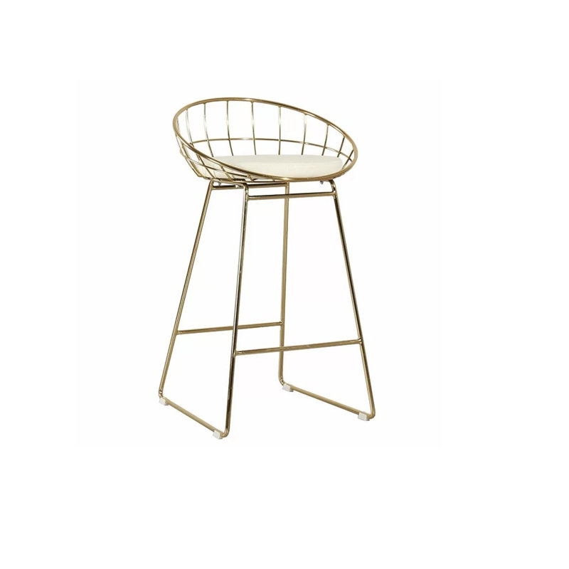Kaly Counter Stool, Gold, White