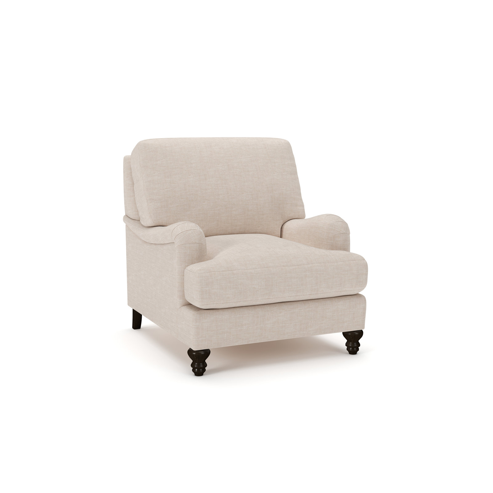 Walters Upholstered Armchair, Lena Sand Performance Linen Blend