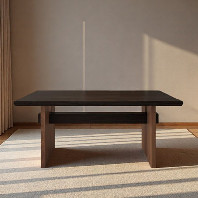 Black desk,solid wood,for home use,rectangular