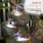 Cascading Rock and Tree Trunk Fountain with LED Lights
