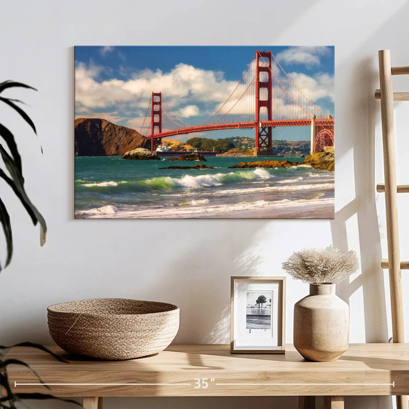 Lilie vagues au-dessous du pont Golden Gate, H 16 po x l 24 po
