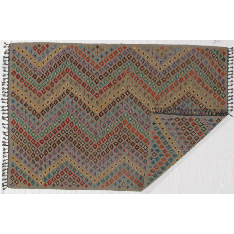 Isabelline Multi Colour Flat Weave Kilim - 6'6'' X 9'9''