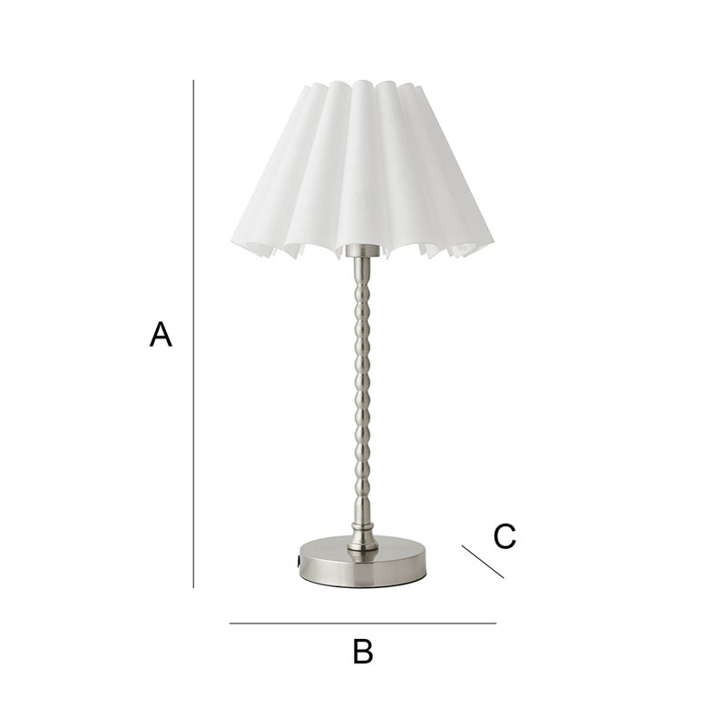 Cifuentes Metal Table Lamp, Silver, White, No