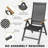 2-piece Patio Folding Chairs With Aluminum Frame, Adjustable Backrest
