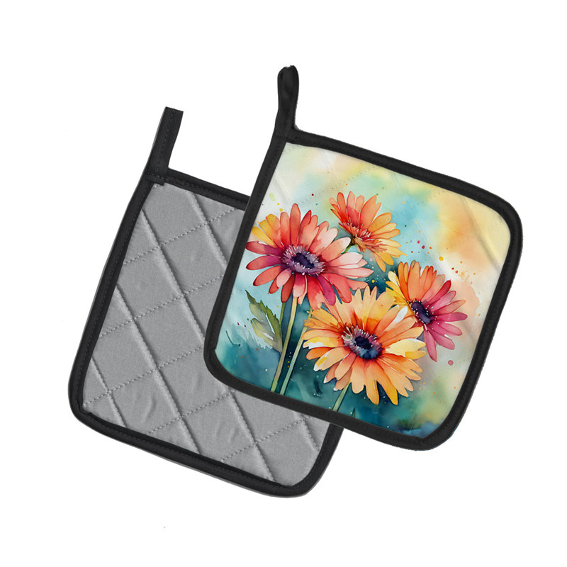 Caroline's Treasures Floral Polyester Potholder Set