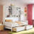 All-in-one Wooden Daybed With 2 Drawers, Cabinets And Shelves-658841840-658841847