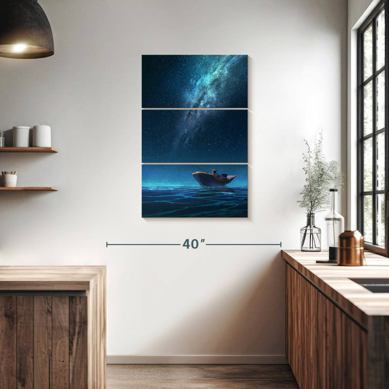 Pêche sous la voie laiteuse, H 38 po x l 24 po