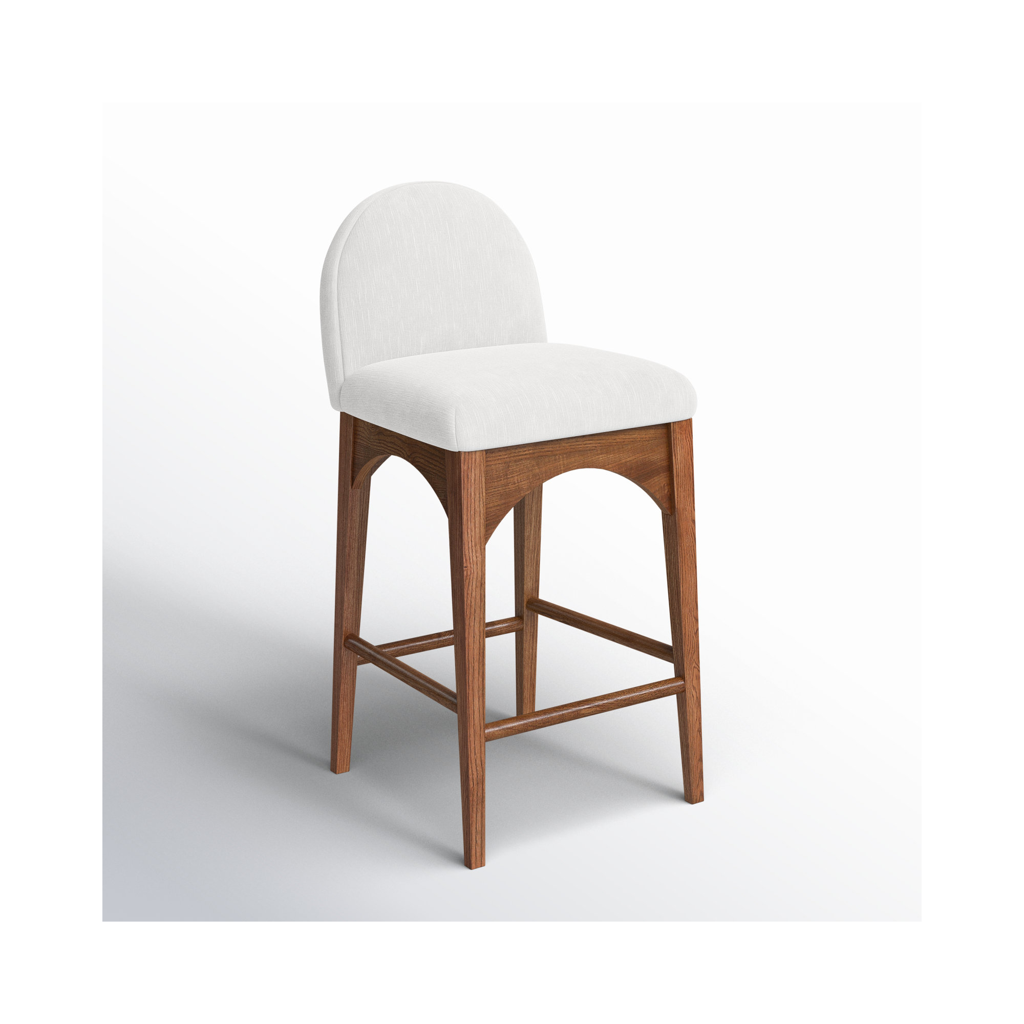 Beppo Counter Stool, Cream Chenille, Walnut