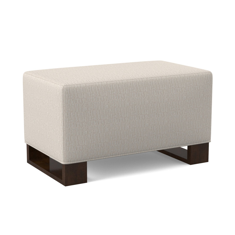 Buttress Ottoman, American Walnut, White Caps Fog Viscose