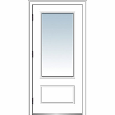 Clear Glass 36'' x 80'' Paneled Fiberglass Front Entry Doors