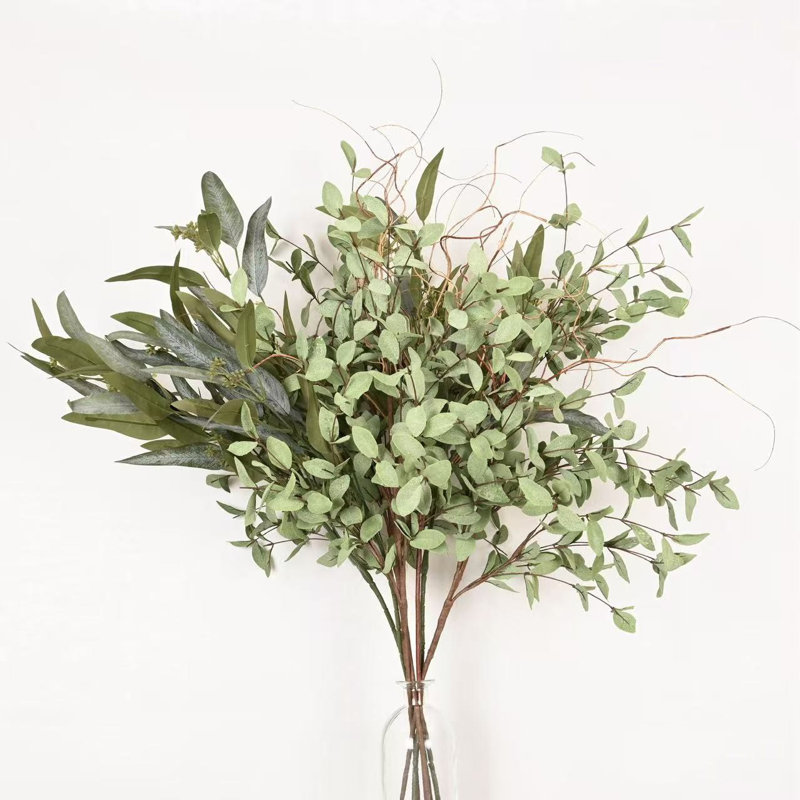 36 po branche d'eucalyptus et de feuillage mélangés artificiels pour remplisseur de vase, brindille longue tige de ferme pour décorations de table de centre de table de bureau à domicile
